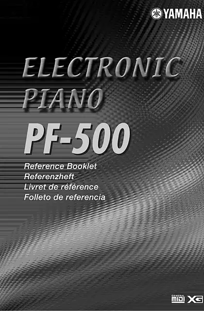 yamaha雅马哈PF-500 Reference Booklet